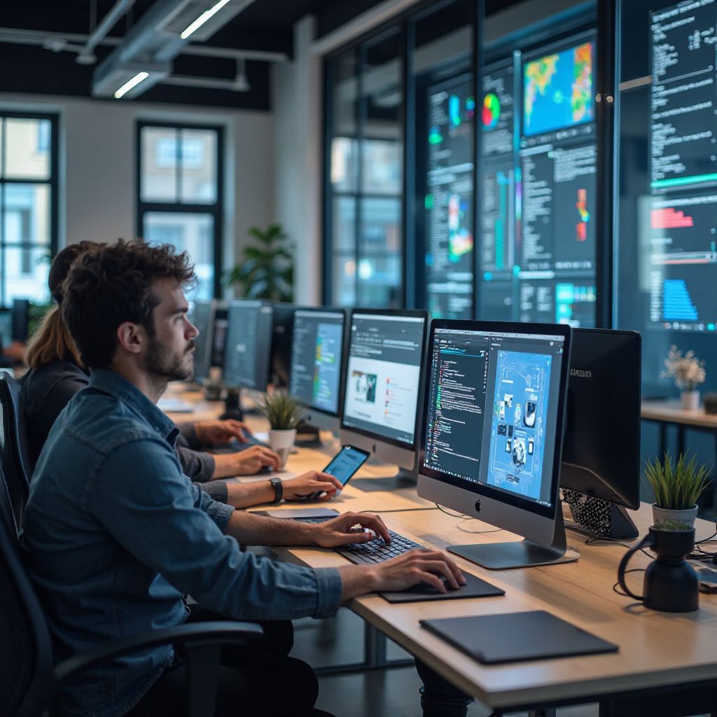 ዘመናዊ የቴክኖሎጂ ኮምፓኒ ቢሮ